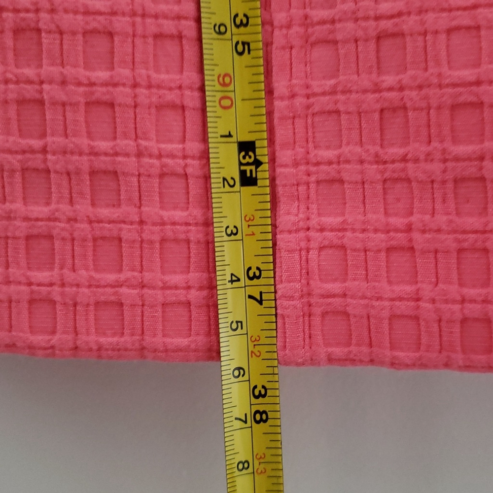 Liz Claiborne Midi Sheath Dress 8 Pink Basketweave Pockets Lined Work Office - Picture 11 of 16